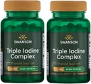 Swanson Triple Iodine Complex-Natural תוסף Vital Thyroid Support-Promotes Metabolic Function, הגדלת Red Blood Cell הפקה, & Heart Health-(60 קפסולות, 12.5 מ"ג כל אחד) 2 Pack