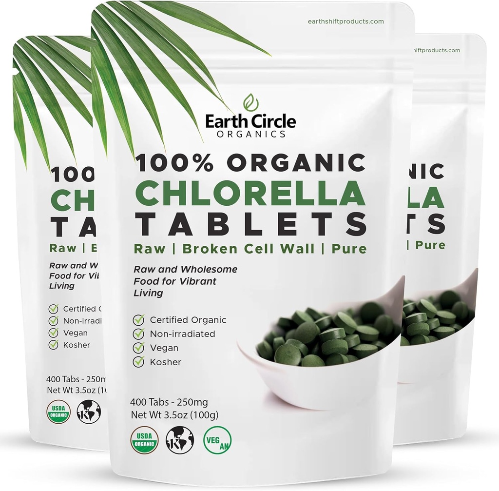 אורגני Chlorella טבליות 400 Count | High Potency Superfood