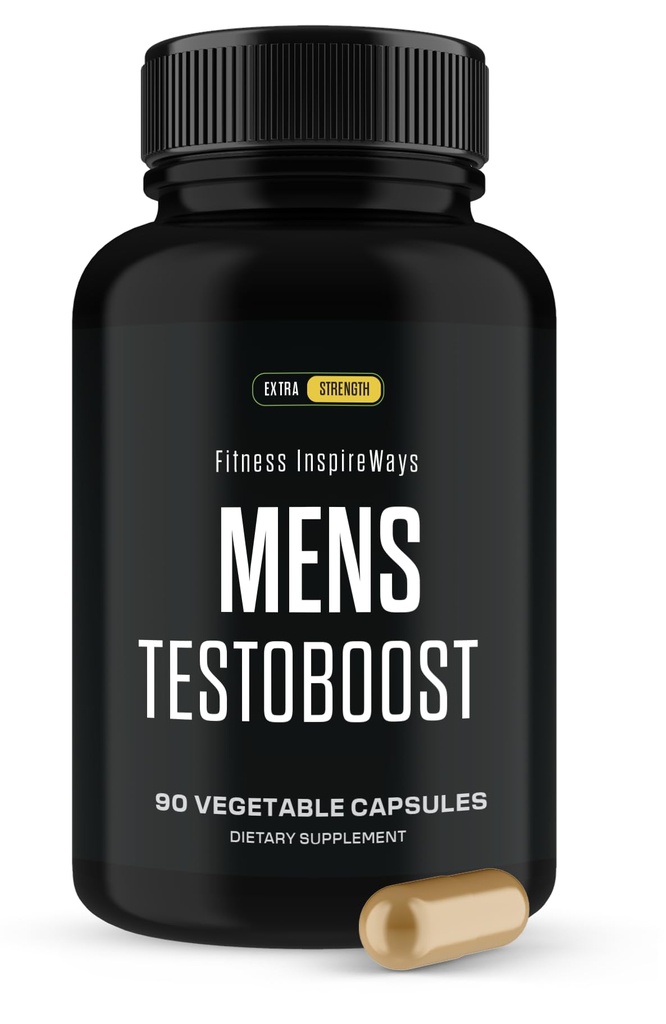 Mens Testboost Max Pills, Mens Testboost for Strength and Stamina, Testoboost Support Increase Energy (Single Pack, 90 Capsules)