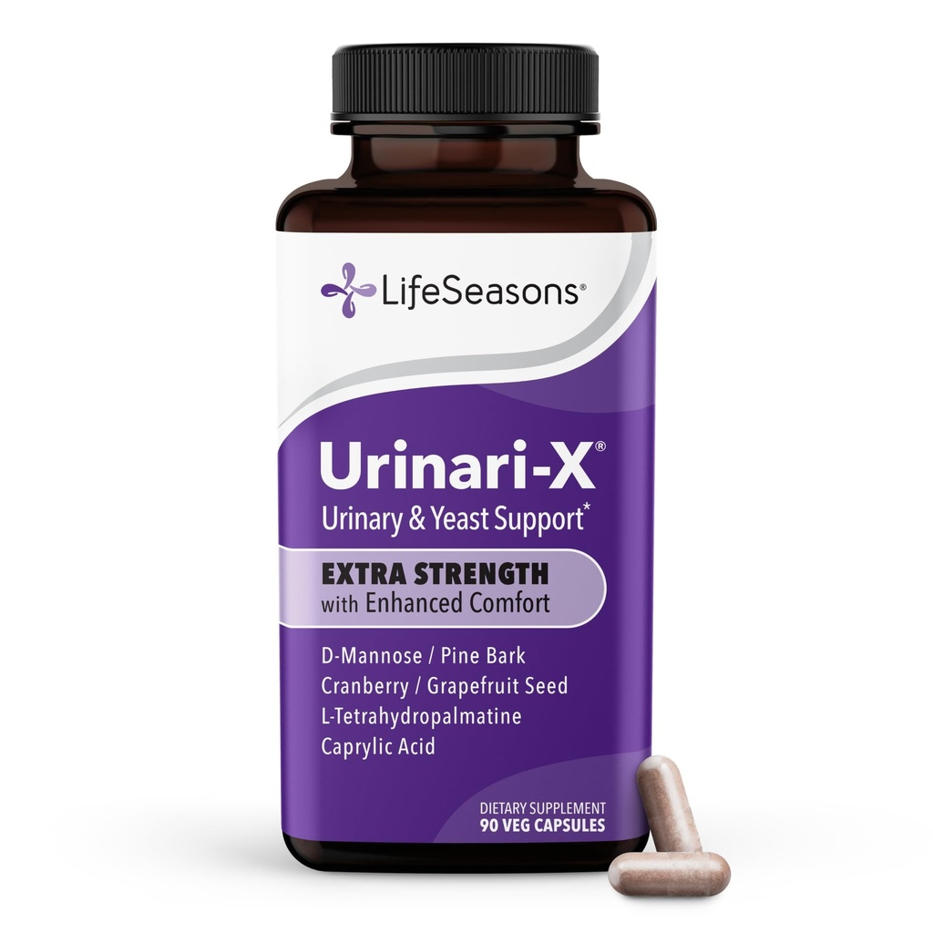 Urinari-X תוספת כוח עם נוחות מוגברת - תמיכה שתן - הקלה מהירה UTI - תוסף ויטמין עבור Bladder פונקציונלי - D-Mannose, Cranberry, Pinebark, Uva Ursi & Grapeפרי - 90 קפסולות