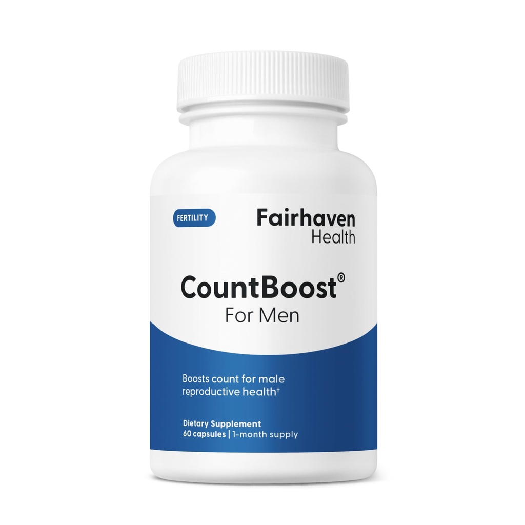 Proven Health CountBoost for Men Optimal Count and Volume Male Fertility Supplement - Pre-Conception Nutrition for Him - with Ashwagandha, ויטמין C ו- CoQ10-60 קפסולות