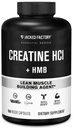 Jacked Factory Creatine HCL + HMB קפסולות - Synergistic CON-CRET, MyHMB, & ויטמין D פורמולה לשיפור הצמיחה, כוח, והפחתה של השרירים - 150 קפסולות