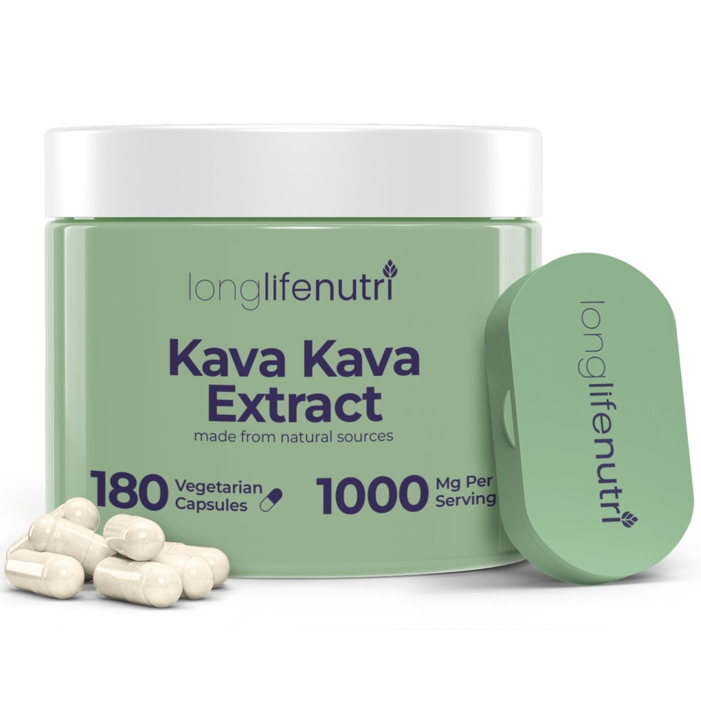 Kava Kava לחלץ תוספי 1000mg | Natural Herbs | רמות גבוהות של Piper Methysticum ו Kavalactones