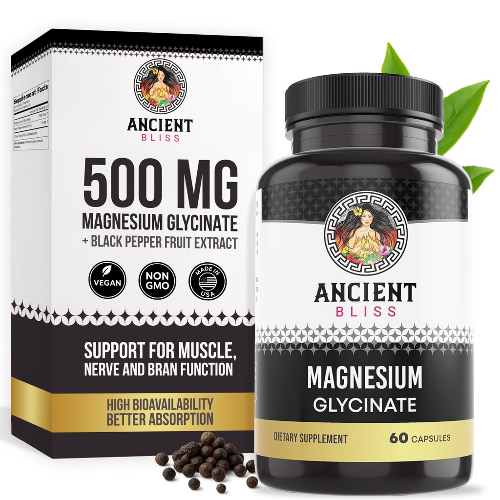 הקודם Bliss Magnesium Glycinate עבור השרירים ו Nerves, Digestive & Immune תמיכה תוסף, מגנזיום תוספת לנשים וגברים (60 קפסולות)