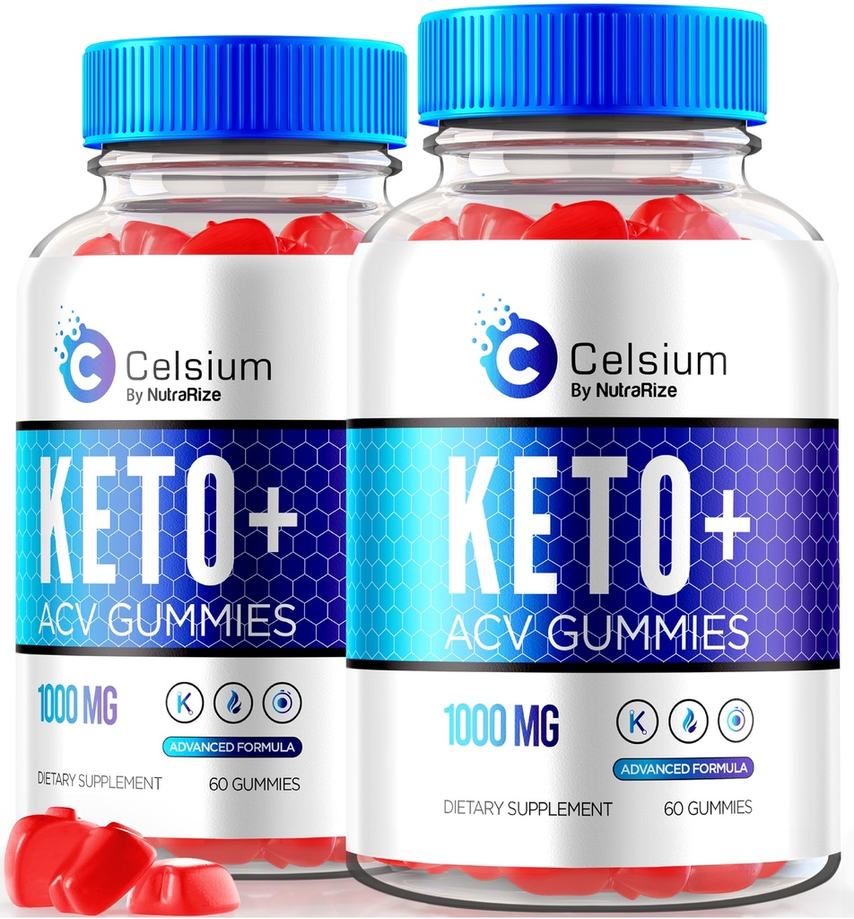NutraRize (Pack of 2 Celsium Keto+ACV) חניכיים, פורמולה מתקדמת 1000MG Apple Cider Vinegar, All-Natural Keto הרשמי, Celsium Dietary תוסף, ביקורות (120 חניכיים)