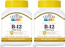 המאה ה-21 B 12 2500 mcg Sublingual Tablets, 110 הרוזן (Pack of 2)