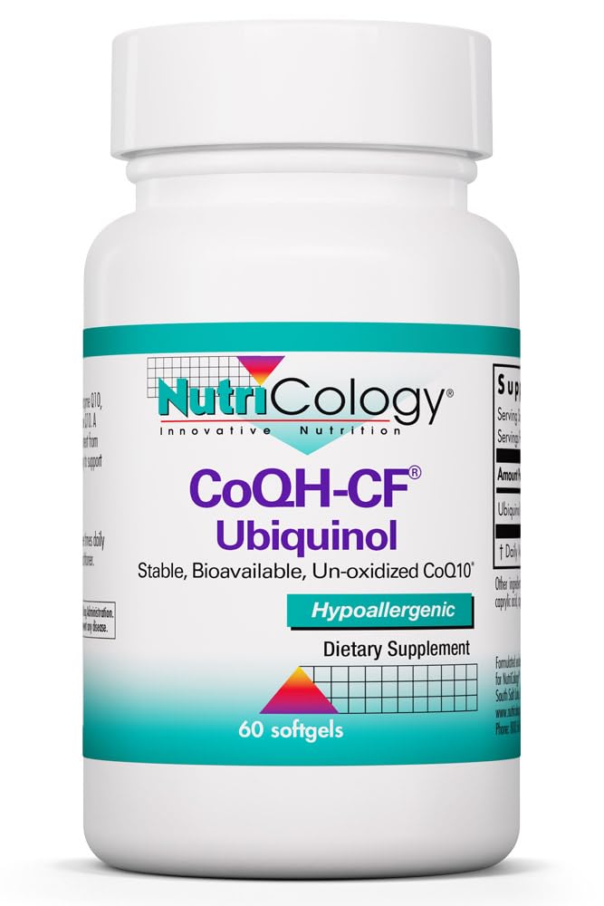 Accology CoQH-CF Ubiquinol 100 מ"ג תוסף - Un-Oxidized CoQ10, תומך Cardiovascular Health, Immune System Support, Stable, Bioavailable, Softgels - 60 הרוזן