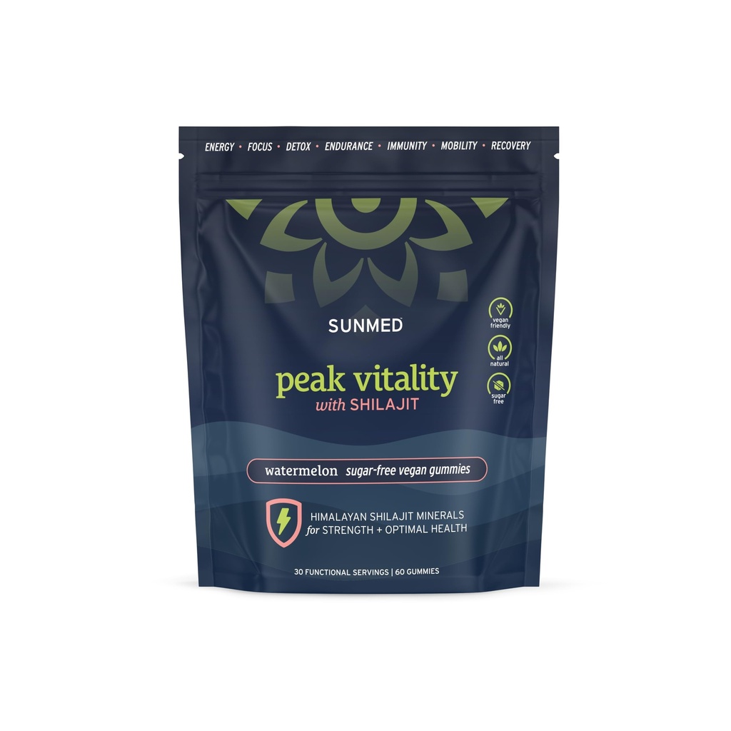 שיא וינאליות ההימלאיה Shilajit Gummies for Power, Energy & Optimal Health - Sugar-Free, Vegan, All-Natural - Focus, Recovery, Immunity - Watermelon Flavor, 60ct