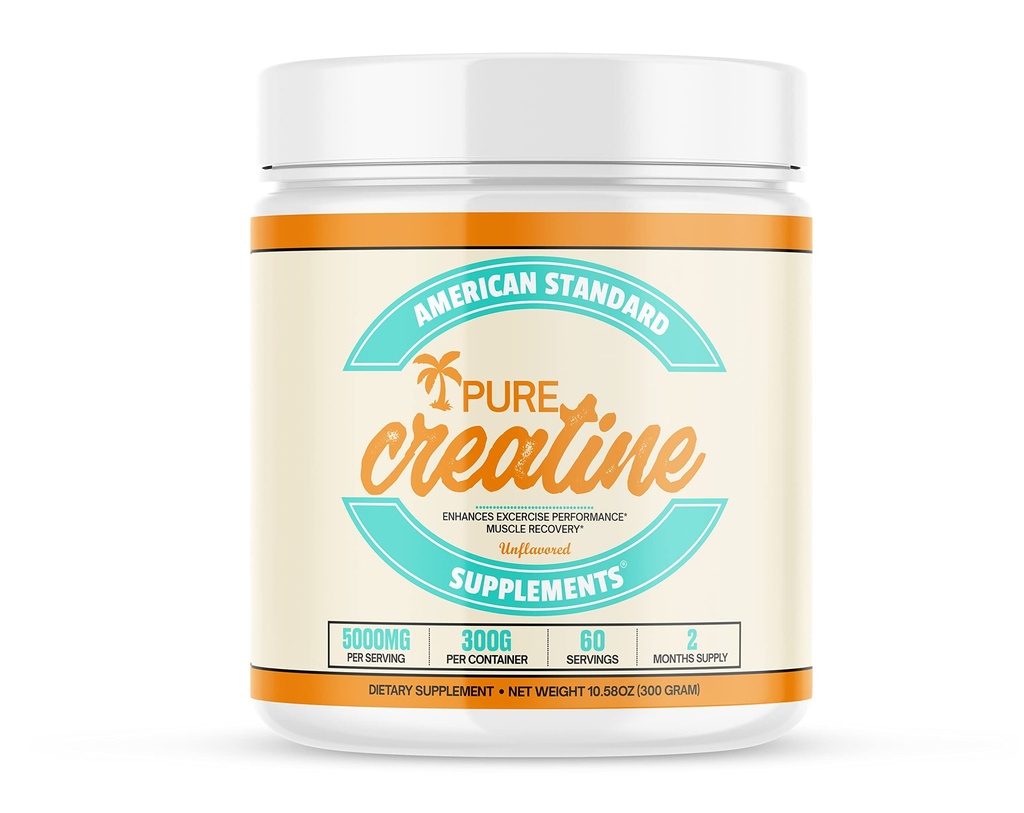 התקן האמריקאי תוסף Pure Creatine Monohydrate אבקת Micronized - אבקת Creatine Monohydrate Micronized - Unflavored - 5000 מ"ג לשרת - 60 משרתים (300g)