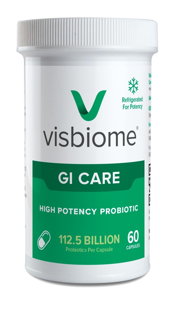 Visbiome® GI Care - High Potency Probiotic - 112.5 מיליארד CFU Live Probiotics, Original De Simone Formulation, Made in USA, 60 קפסולות.