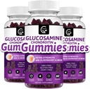 Glucosamine Chondroitin Gummies עם MSM & Elderberry - תוספת כוח ותמיכה גמישות, תוספת חיסון אנטי חמצון עבור מבוגרים, גברים ונשים - 60 צ'נדרוטין מסטיקמי (3 Pack)