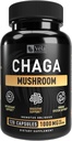 Vela's Chaga Mushroom קפסולת Mushroom | 1500 מ"ג לכל משרת | 120 קפסולות (Chaga Mushroom (120 Count)