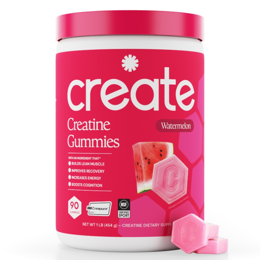 צור Creatine Monohydrate חניכיים עבור גברים ונשים - Boost Focus, כוח ו אנדורנס, Anti-Melting פורמולה, טבעוני, Gluten-Free, non-GMO, 1.5 Gram Creatine per Gummy (מים, 90 ct)