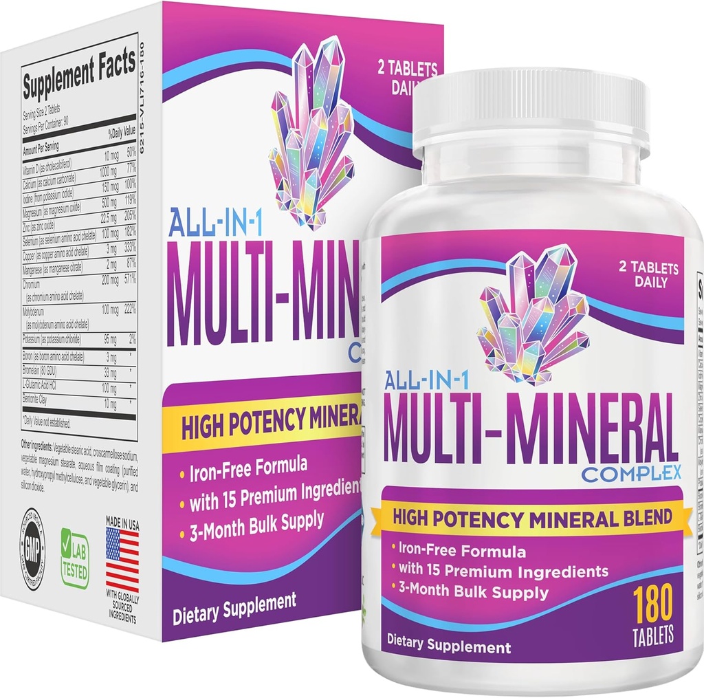 All-in-1 Multimineral תוסף תערובת (Iron Free Formula) Multiminerals | Traceמינרלs | High-Potency Multiמינרלs | מינרלים מורכבים | 90-Day Bulk Supply