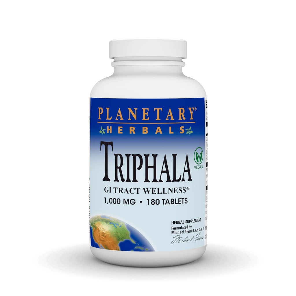 Planetary Herbals Triphala פנימי ניקוי 1000 מ"ג עבור GI Tract Wellness - 180 טבליות