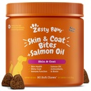 Zesty Paws אומגה 3 שמן דגים לכלבים - Zesty Pawדוג ויטמינים ותוספים עבור hip, Joint & Skin, Bacon (90 Chews)