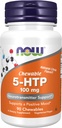 עכשיו תוספי מזון, 5-HTP (5-hydroxytryptophan) 100 מ"ג, תמיכה נוירוטרנסמיטר *, 90 Chewabless