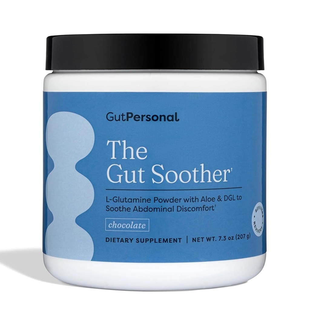 GutPersonal The Gut Soother L-Glutamine אבקת תוספת: שחזור Gut Lining, Soothe Digestive Discomfort תוך קידום בריאות כללית, 30 משרתות (Chocolate)
