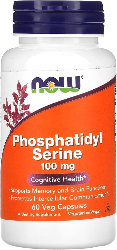 Now Foods Phosphatidyl Serine, 100 מ"ג, 60 ואג קפסולות