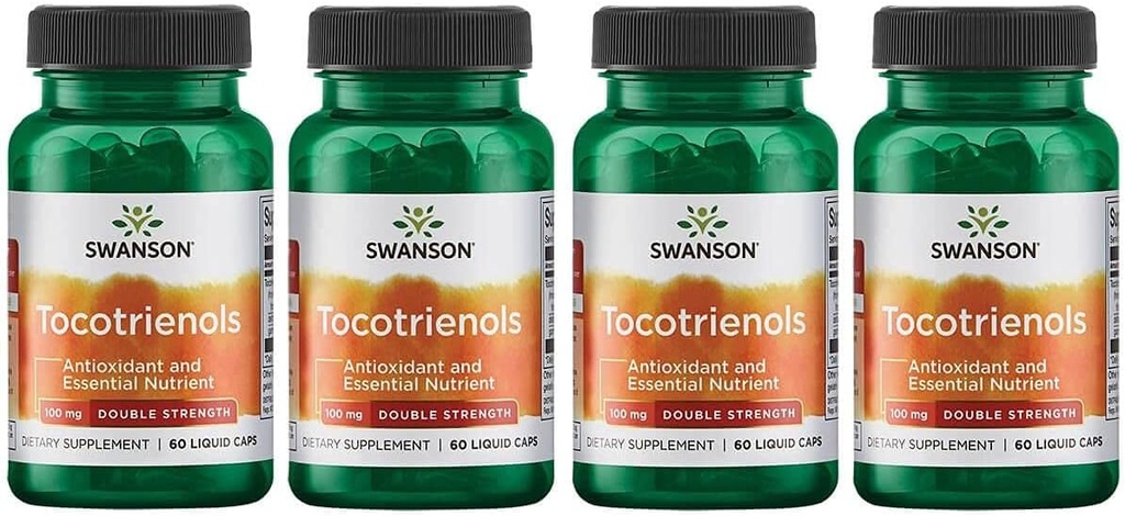 Swanson Double Strength Tocotrienols - Antioxidant - (60 קפסולות נוזליות, 100 מ"ג כל) 4 Pack