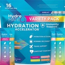hydroMATE Electrolyte אבקת Variety Pack hydroets נמוך סוכר 16 הרוזן