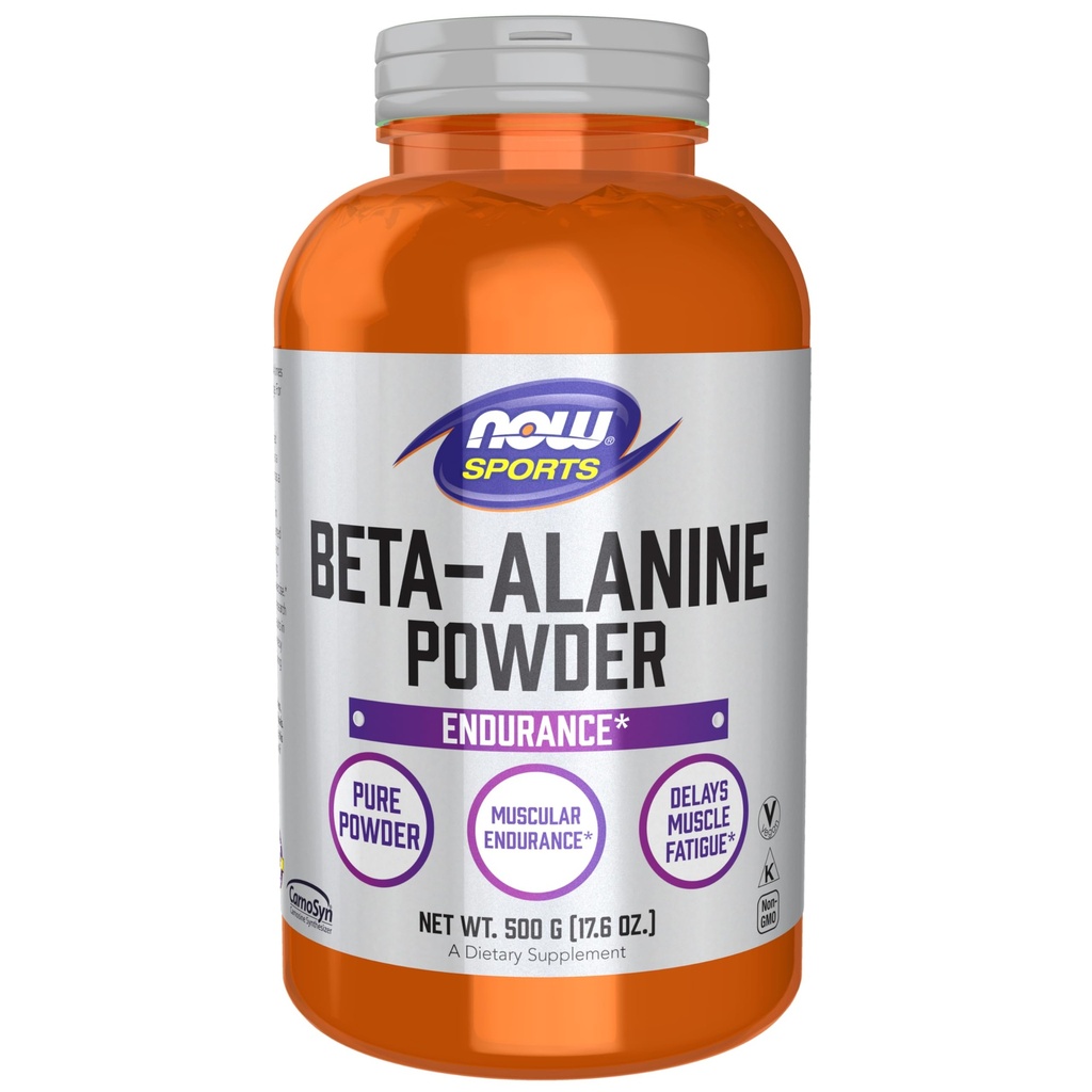 Now Foods Sports Nutrition, Beta-Alanine Pure אבקת 2,000 מ"ג, Muscular Endurance*, 500 גרמים