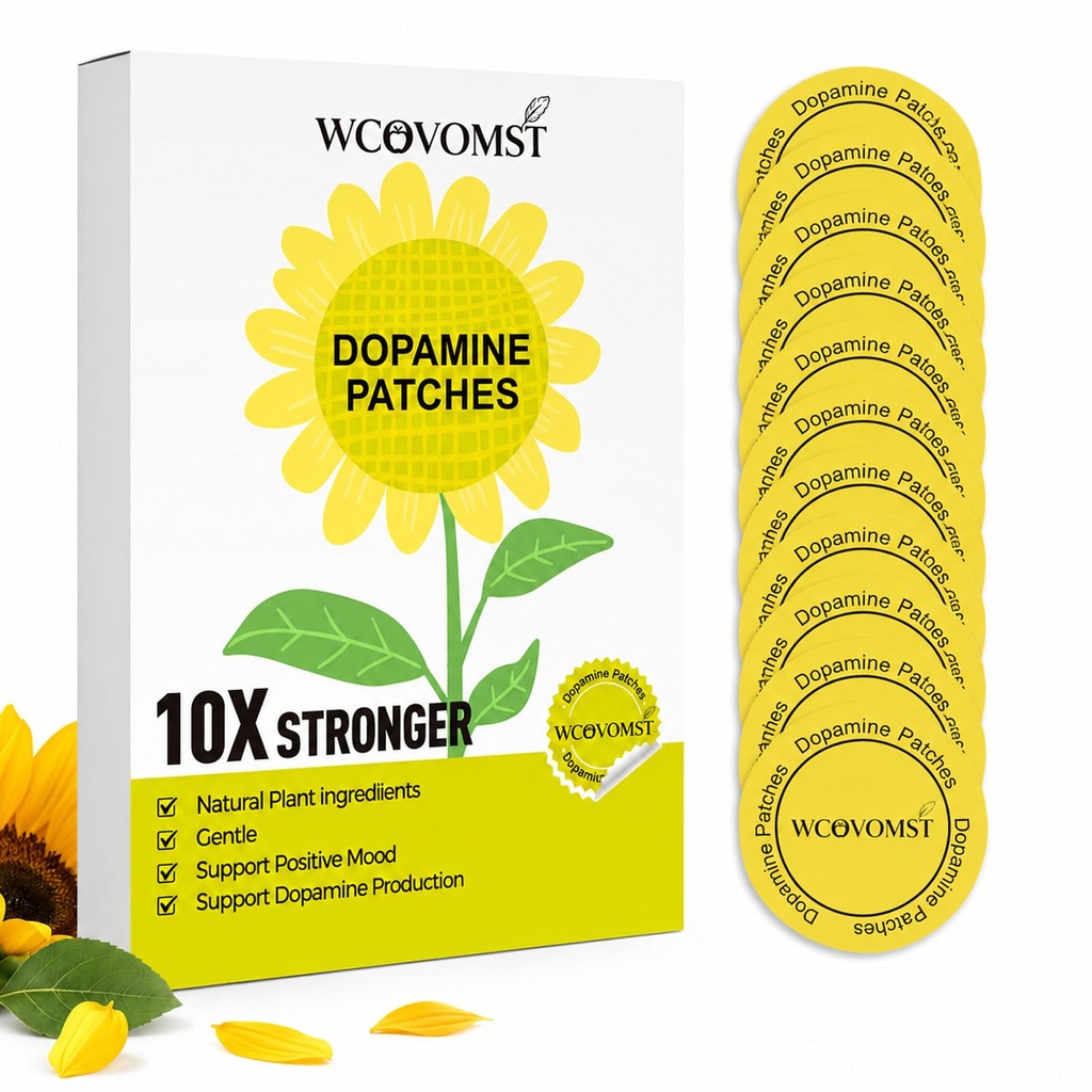Dopamine Patches Extra Strength for Daily Mood and Motivation Support – 60 Count Plant Based Vegan Formula – Transdermal Patch for Men and Women Seeking Mental Wellness and Balance
