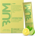 RAW אלקטרוליטים אבקת הידלה לשתייה Mixets, Bum hydrote (Lemon Lime, 20 משרתות) - אלקטרוליטה hydrotion Packets תומך בתפקוד השרירים & Endurance - Keto Free Electrolytes אבקת Packets