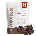 310 תזונה All-In-One Meal Switch Shake אבקת - אבקת חלבון מבוססת צמחים ו / High סיבים, Probiotics & Fitogens - Low Carb, טבעוני, Keto & Paleo Friendly - Black Bliss - 14 Srvvv