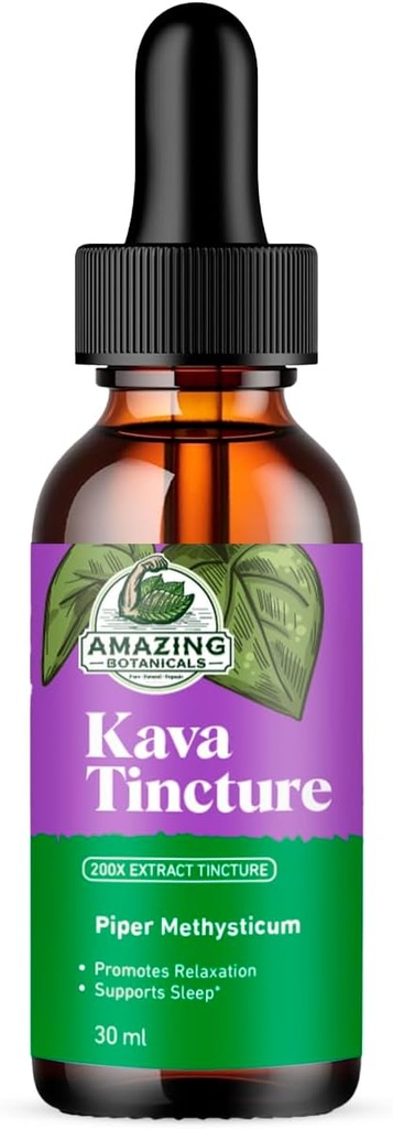 Kava Kava Tincture - Herbal Extract for Natural Calm & הירגעות - 70% Kavalactones לחלץ Tincture High-Potency בלגן - Premium נוזל תוספת - 30 מ"ל (1oz)