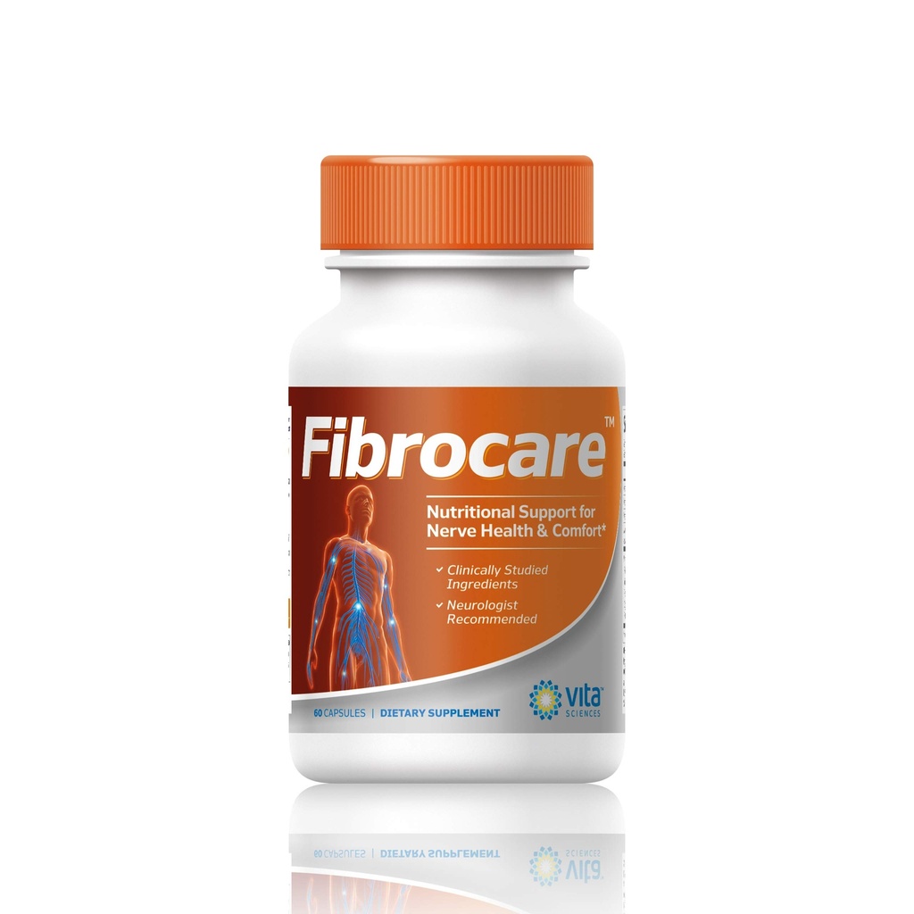 Vita Sciences FibroCare Fibromyalgia תוספת עבור בריאות עצבית מהירה. טבעי R-ALA טופס 40x כוח עם ויטמינים ואנטי-חמצןנטים לחדש ולגרות רגליים, ידיים, Legs ו- Toes. 60 Ct.