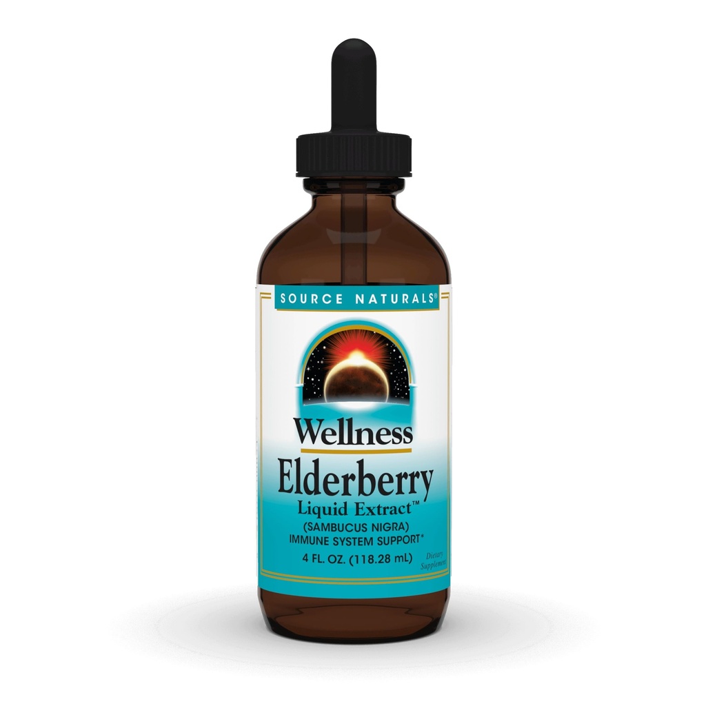 מקור Naturals Wellness Elderberry נוזל לחלץ, עבור תמיכה במערכת החיסון * Sambucus nigra - 4 Fluid oz