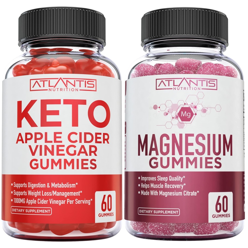 60 Keto Apple Cider Vinegarmies Advanced Weight Loss + 60 Magnesiummies Formualted עם 770 MG Magnesium Citrate.