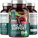 N1N Premium Uric Acid תומך תוסף 8.2 פוטנט הרבס) All Natural Kidney ו- Uric Acid ניקויse עם Tart Cherry, Milk Thistle, Cranberry, Celery, Chanca Piedra, 60 Veg Caps