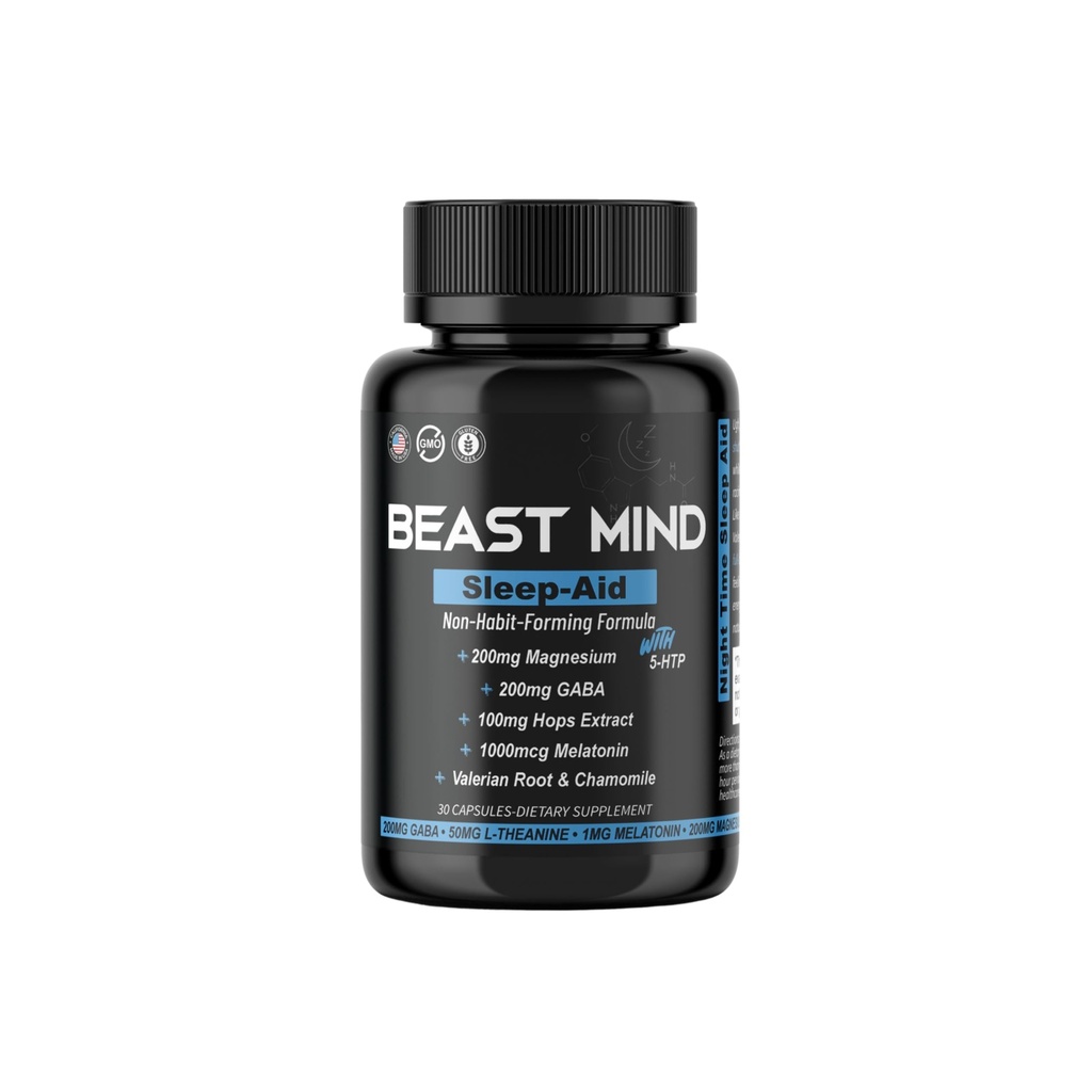 Un-Habit Forming Sleep Aid: Wake Upמרעננים - פורמולה עוצמתית עם מלטונין, GABA, ולריאן Root, Chamomile, Magnesium for Restful & Deep Sleep - 30 קפסולות