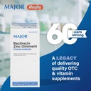 MAJOR Bacitracin Zinc Ointment עזרה ראשונה אנטיביוטיקה - מכיל 144 Dose Packets