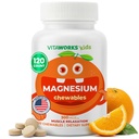 ילדים Magnesium Chewable | Great Tasting | 300 מ"ג מגנזיום תוסף | טבעוני, Non GMO ו Gluten Free Magnesium Oxide