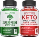 Atlantis Nutrition Supergreens 60 חניכיים + סוכר חינם Keto Apple Cider Vinegar 60mies