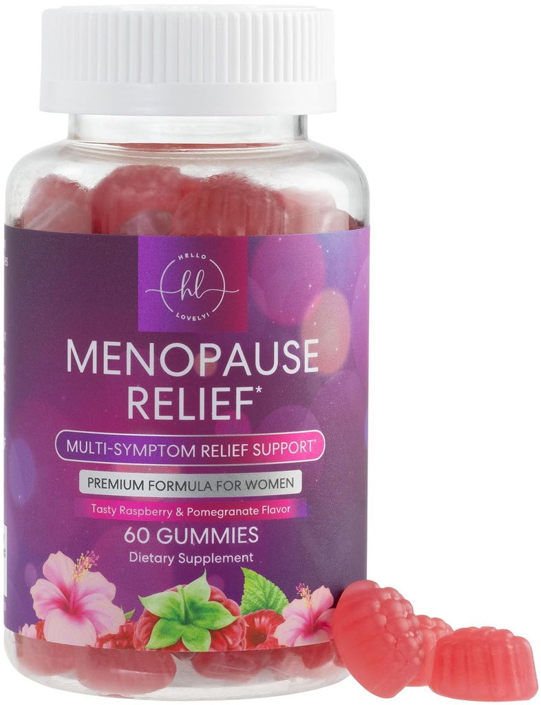 תוספי Menopause לנשים - תמיכה טבעית מלאה פלאשים & לילות זיעה תמיכה, Multi Benefit Menopause הקלה חניכיים, תמיכה עבור איזון ואנרגיה, Gluten-Free & non-GMO - 60 מסטיקים