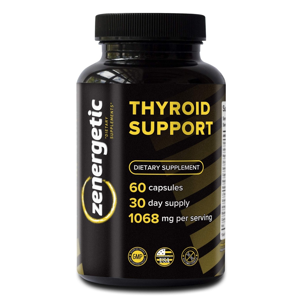 Thyroid Support Supplement with L Tyrosine & Iodine │ Focus, Clarity, Energy & Metabolism │ Ashwagandha, Vitamin B-12, Magnesium, Schisandra │ Hormonal Balance for Women & Men │ Non GMO