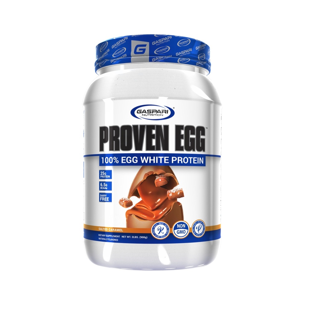 Gaspari תזונה פרובנס ביצים, 100% חלבון לבן ביצה, 25g חלבון, Keto Friendly, Milk and Lactose חינם, Soy Free (2 lbs, Salted Carmel)