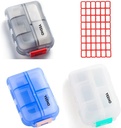 גלולת גלולה (3 Pack) - Portable Small Supplements Tablet Container Box with 10 השוואתיים - קפסולת תרופה ויטמין Fold Flip מאורגןer Dispenser Holder Storage for Travel Pocket Purse Purse