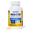 Oceanכחול Professional אומגה 3 2100-120 ct - כוח משולש גבוה בעיטות שמן דגים עם EPA, DHA & DPA - Wild Catch - Natural Orange Flavor, 60 משרתים