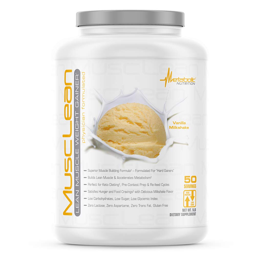 תזונה מטבולית - שרירן - Milkshake, Whey High Protein Meal החלפת, תחזוקה, פחמימות נמוכות, דיאטת קיטו, Enzymes, Vanilla, 5 פאונד (50 ser)
