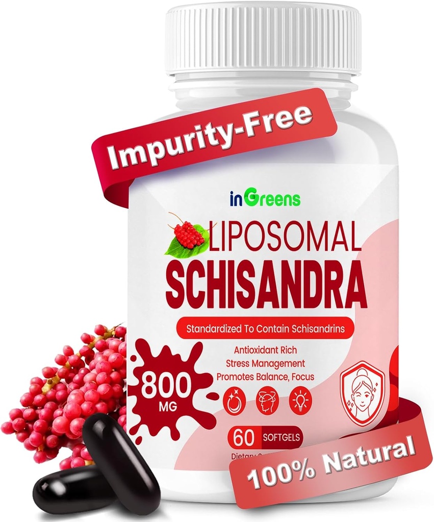 800MG Schisandra Organic Extract, תוסף Schisandra, Schisandra Bre Softgels עבור תמיכה באנרגיה, Liver Health, Antioxidant Protection & Digestive Wellness - 60 Softgels, Made in USA