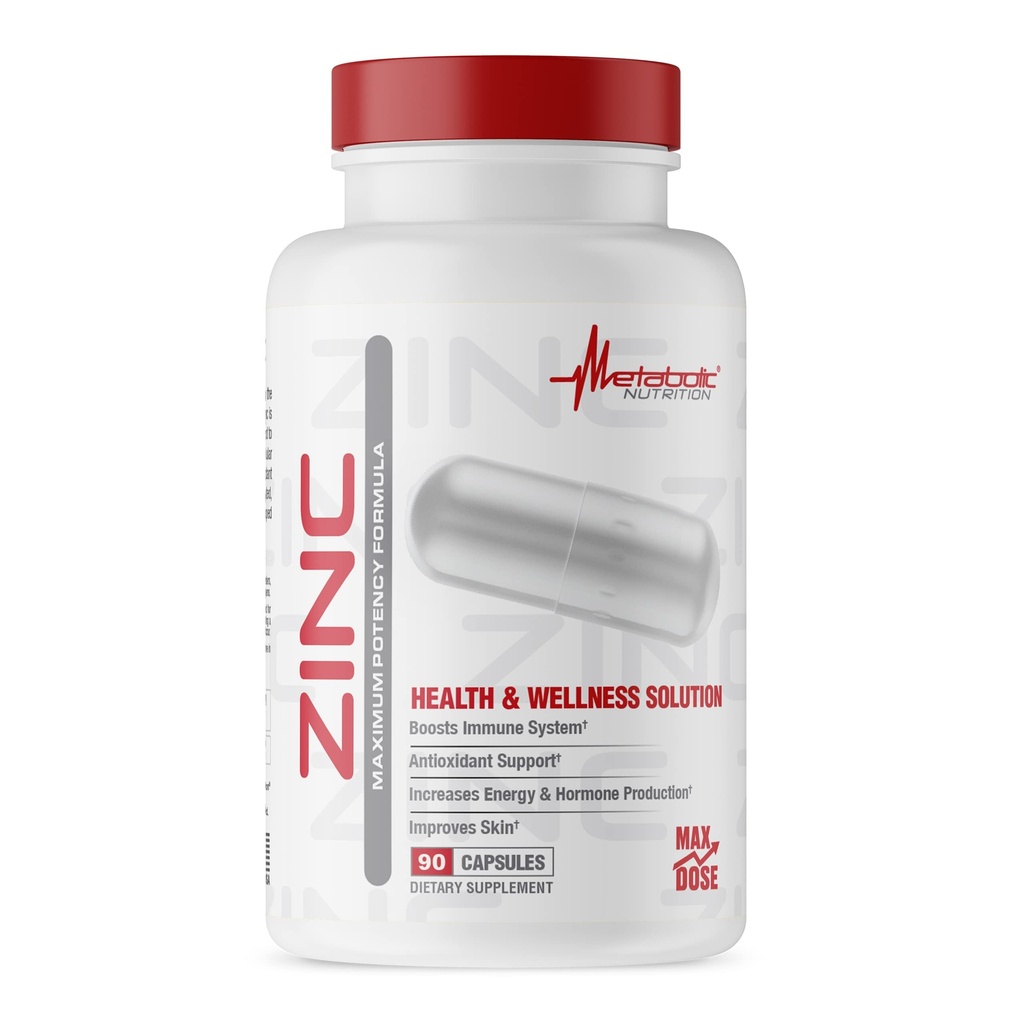 תוסף Znc על ידי תזונה מטבולית, 75 מ"ג, 90 קפסולות Zinc, תומך בתפקוד מערכת החיסון W / Zinc Oxide