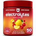 אבקת Keppi Electrolytes - Raspberryade Flavor 50 משרתים - No Sugar hydrotion תוסף עם Magnesium, Potassium, Sodium - Keto, טבעוני, Fasting-Friendly, Zero Calorie Electrolyte Drink