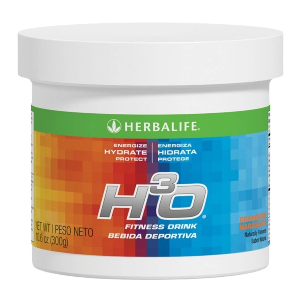 HerbaLife H3O Fitness Drink: Orangeade Canister 10.6 Oz (300g), Carbohydrate בלנדר לאנרגיה מיידית, Energyze, Hydrate, Protect, באופן טבעי משולם
