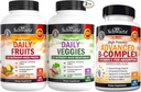 BioSchwartz Daily Fruits and Veggies תוספת לנשים וגברים (2 חודשים אספקה) בתוספת ויטמין B מורכב עם ויטמין C (2 חודש אספקה)