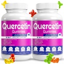 (2 Pack) Quercetin Gummies על ידי BioVitalica - Quercetin עם ויטמין C ו Zinc & Elderberry + ויטמין D3-5 ב 1 Immune Support - Zinc Quercetin 750 מ"ג לילדים ומבוגרים